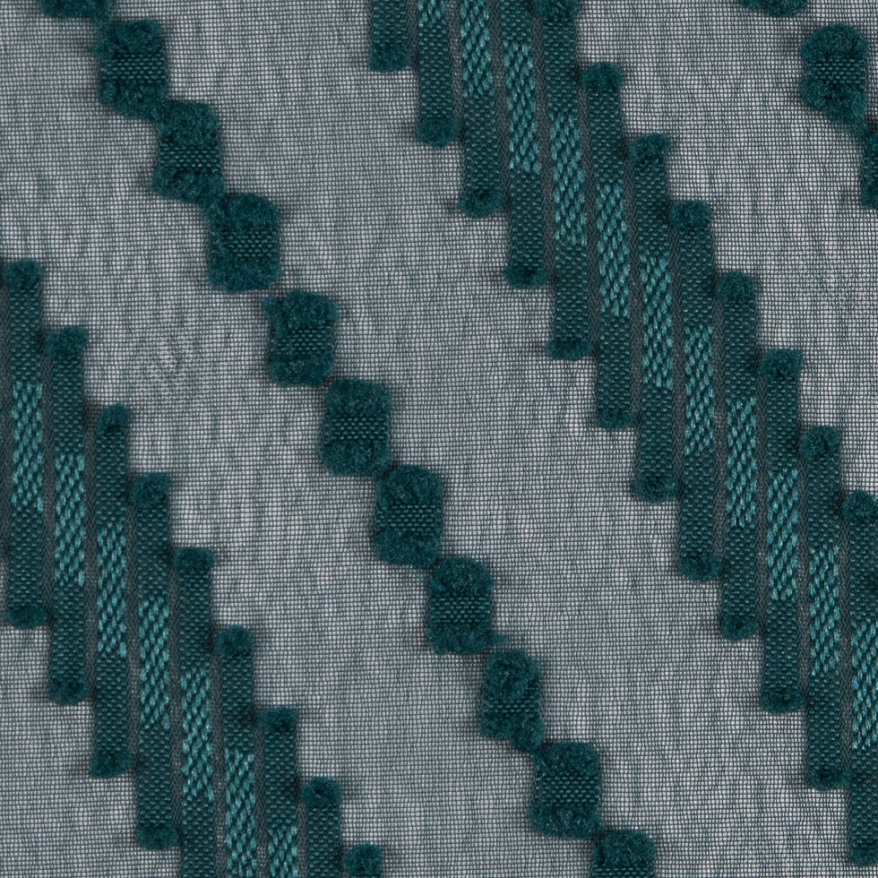 Famous NYC Designer Forest Green Diagonal Burnout Chiffon - Detail