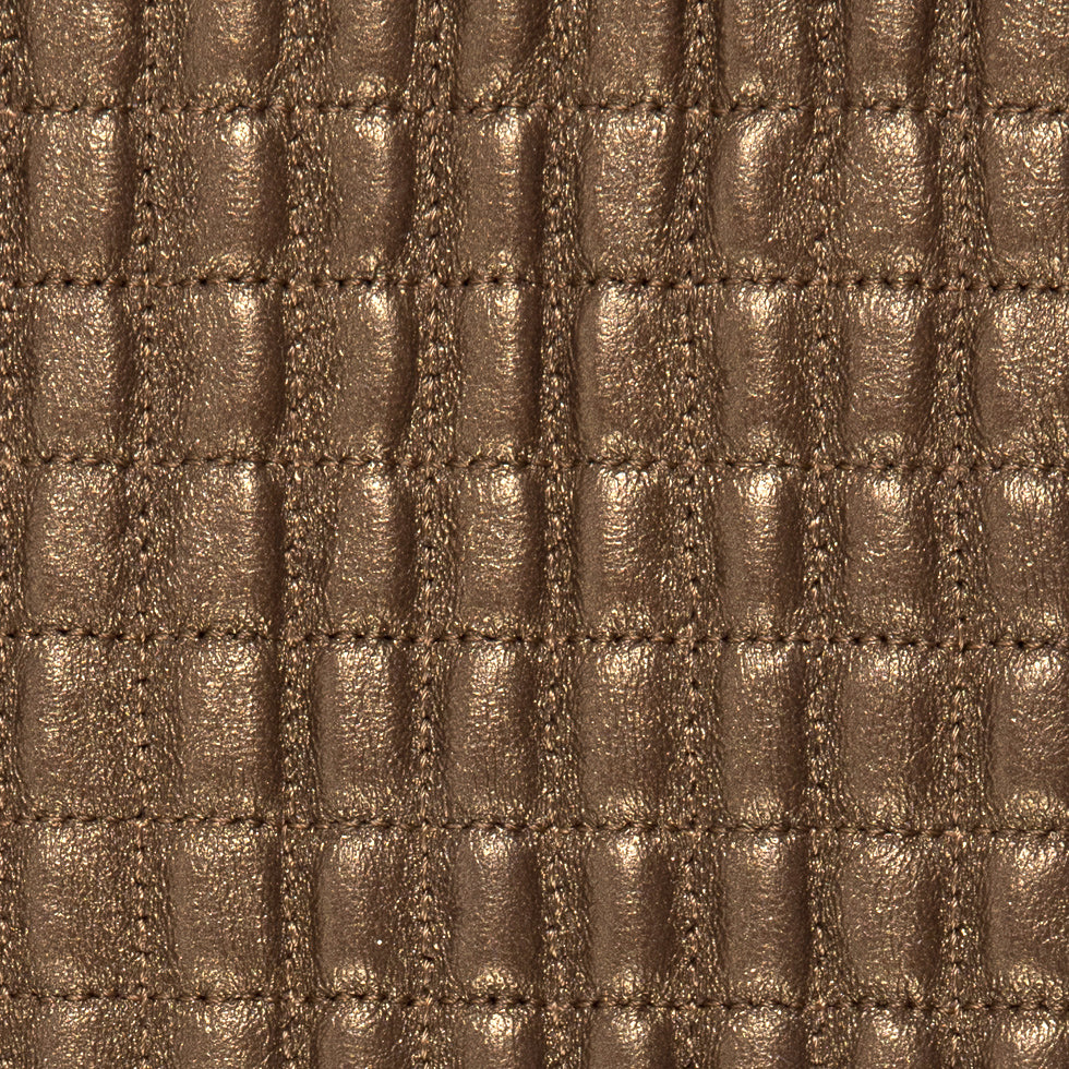 Small Brown Quilted Lamb Hide w/ Black Knit Backing Folded