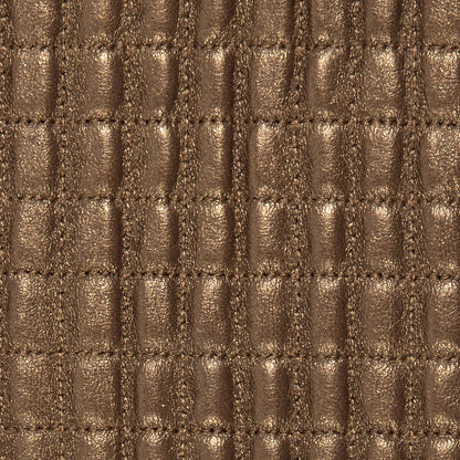 Small Brown Quilted Lamb Hide w/ Black Knit Backing Folded