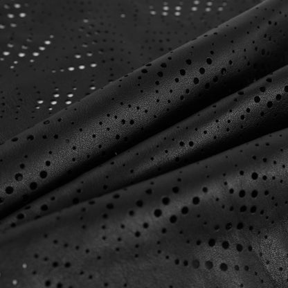 Small Black Abstract Perforated Lamb Leather - Folded