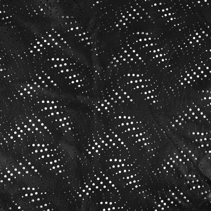 Medium Black Abstract Perforated Lamb Leather Detail