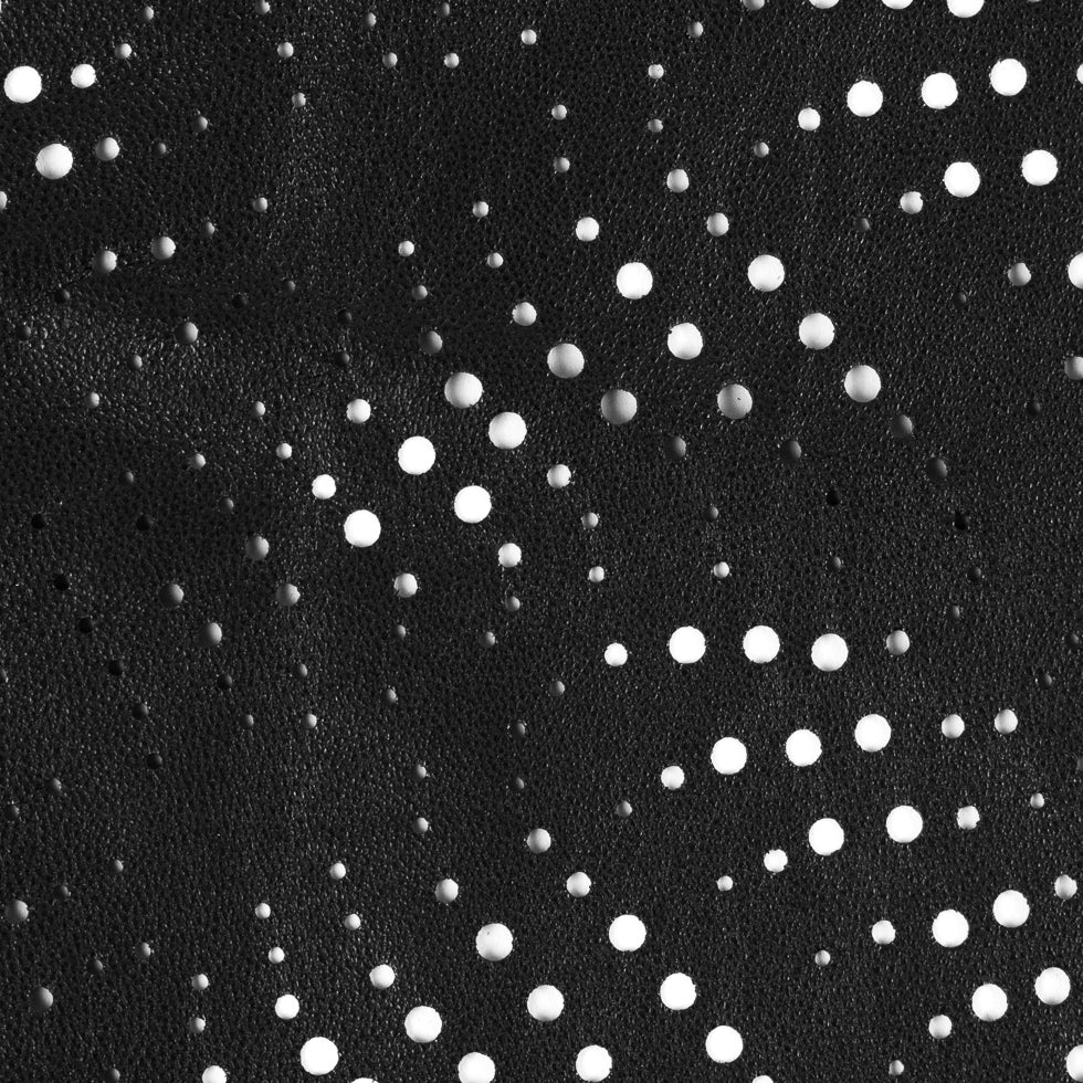Medium Black Abstract Perforated Lamb Leather Full