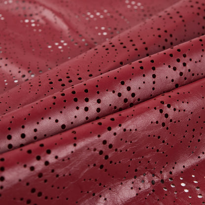 Small Brick Red Abstract Perforated Lamb Leather - Folded