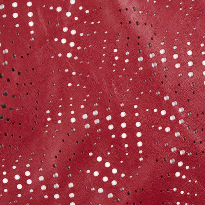 Small Brick Red Abstract Perforated Lamb Leather - Detail