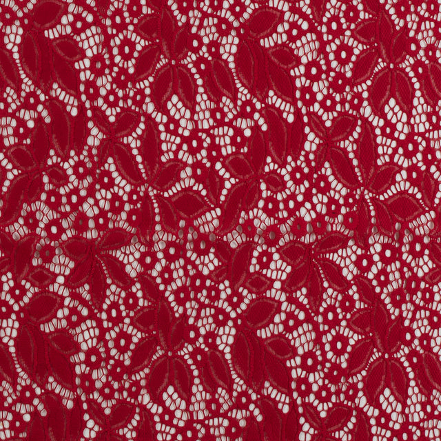 Red Floral Stretch Lace