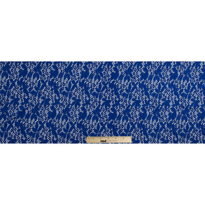 Royal Blue Floral Stretch Lace - Full