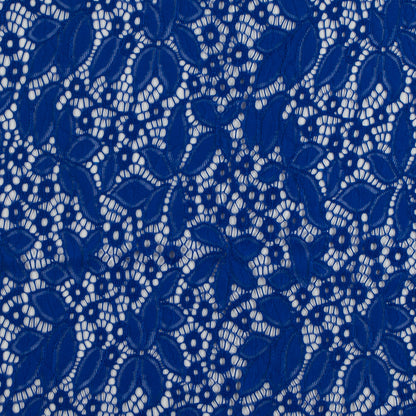 Royal Blue Floral Stretch Lace
