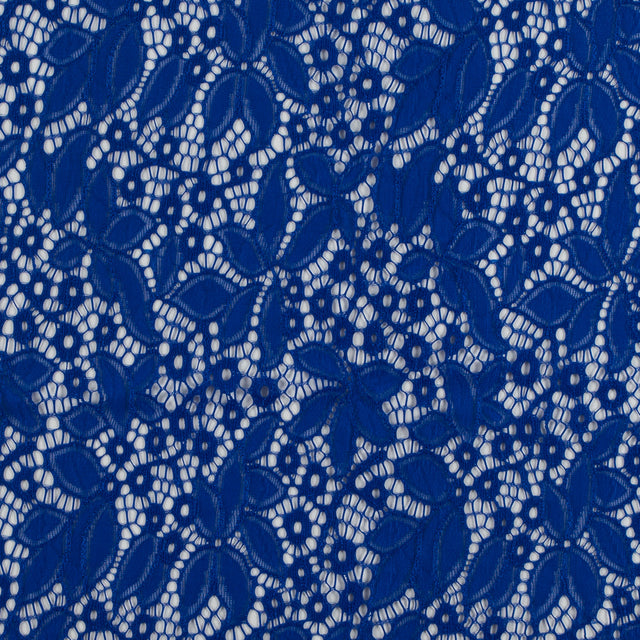 Royal Blue Floral Stretch Lace