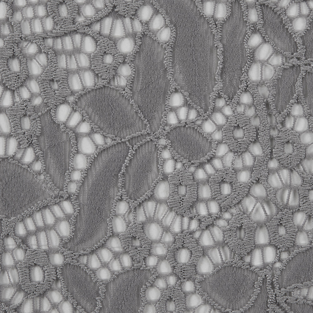 Stretch Lace - Gray Floral - Katerina Collection Full