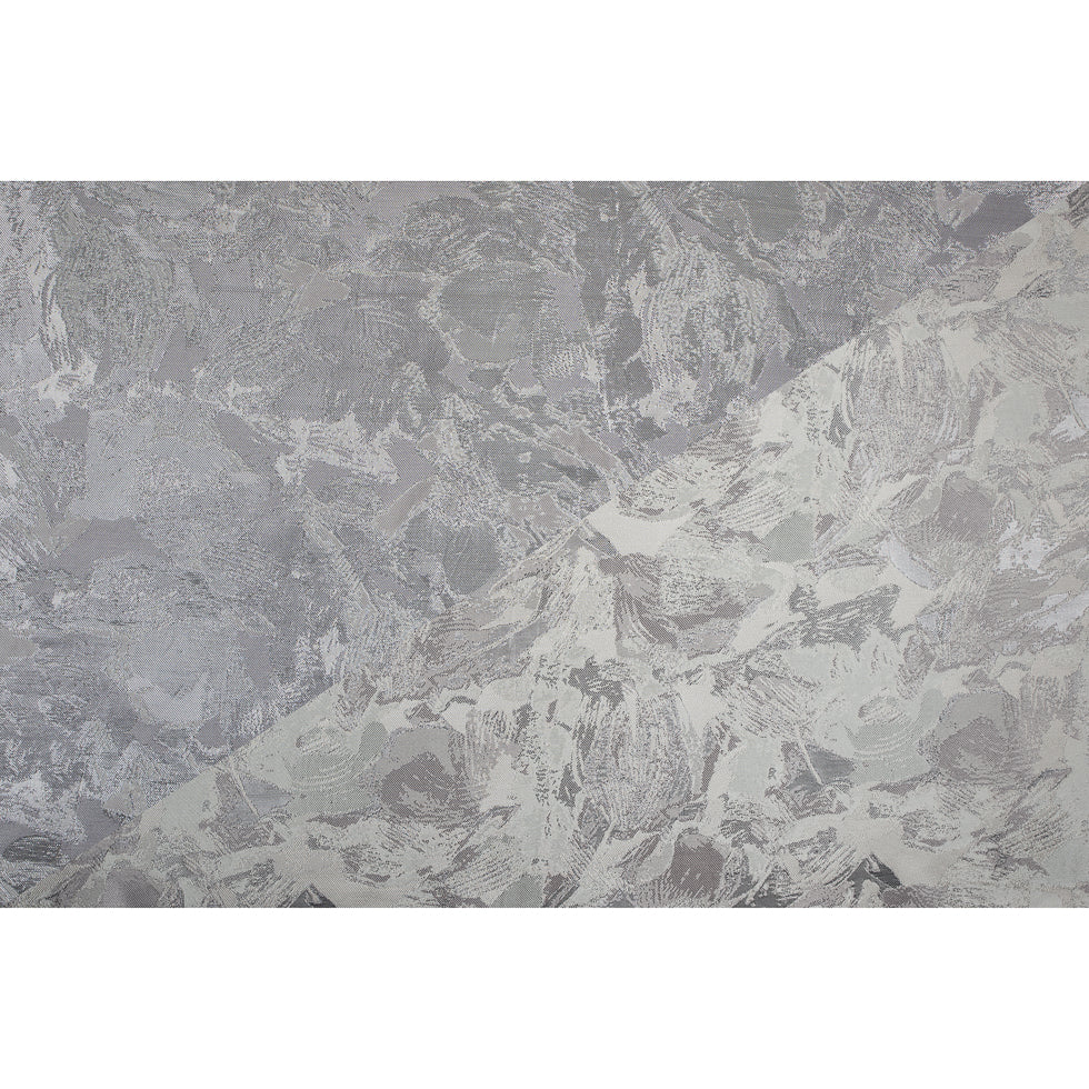 Metallic Silver/Gray Abstract Jacquard/Brocade Folded