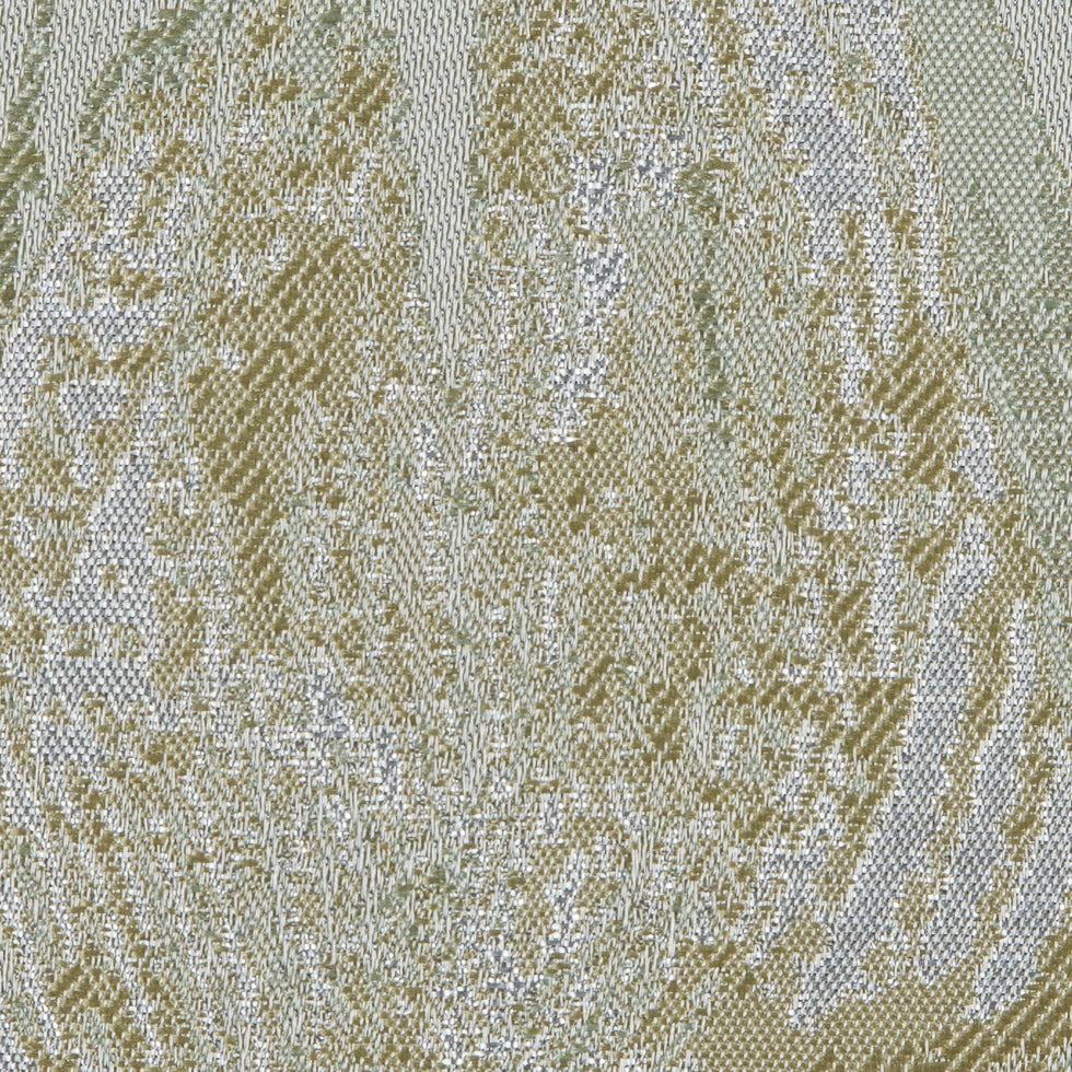 Metallic Silver/Green Abstract Jacquard/Brocade - Full