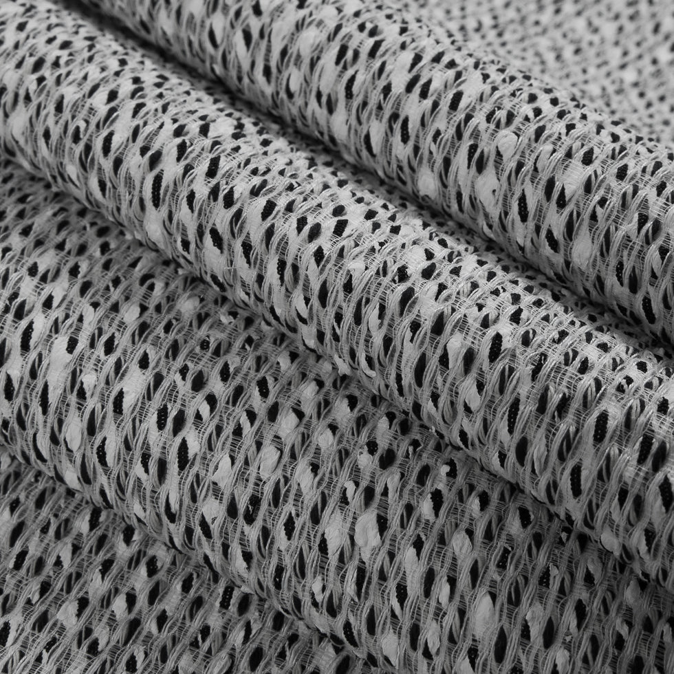 Black/White Novelty Blended Tweed - Folded