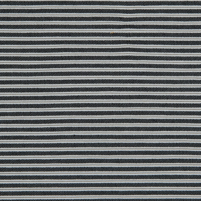 Black/White/Gray Striped Stretch Cotton Woven