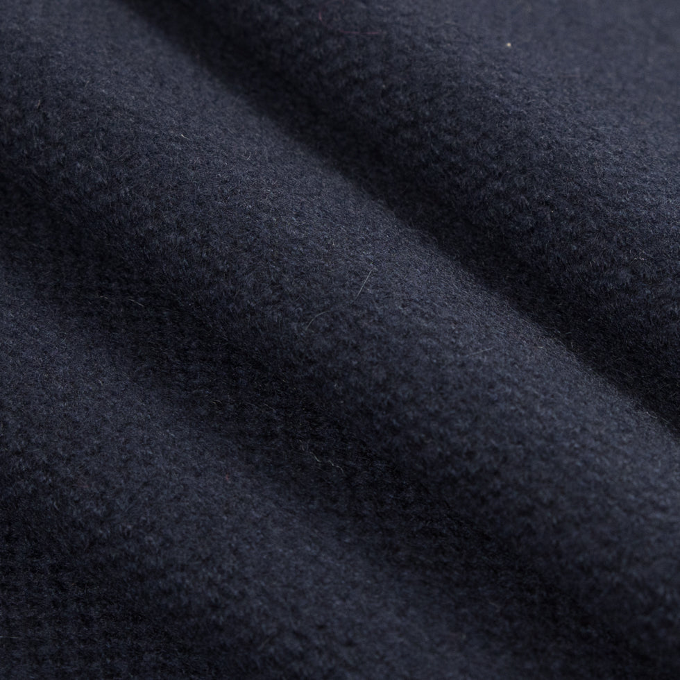 Midnight Navy Soft Blended Wool Woven Folded