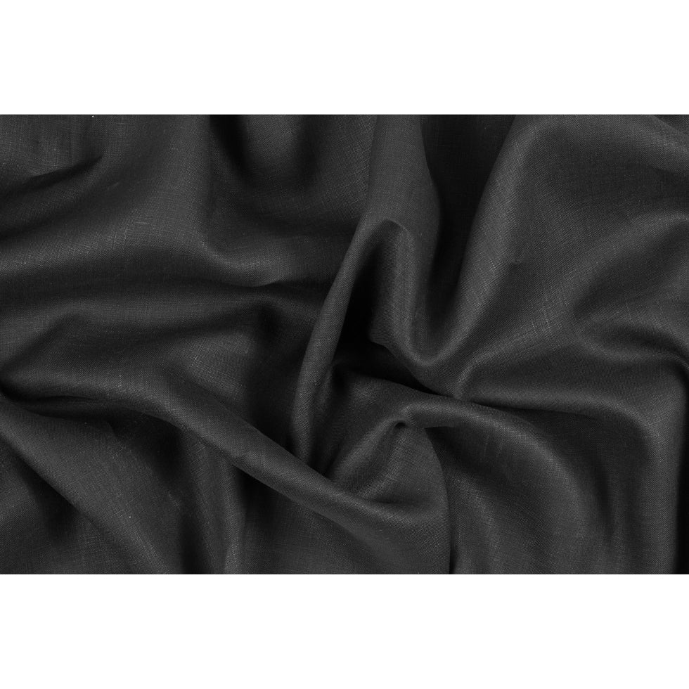 Black Medium-Weight Linen - Folded