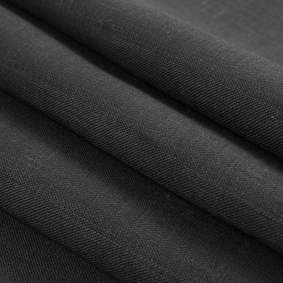 Black Medium-Weight Linen - Detail