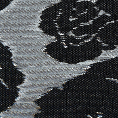 Metallic Silver/Pink Floral Polyester Brocade - Detail