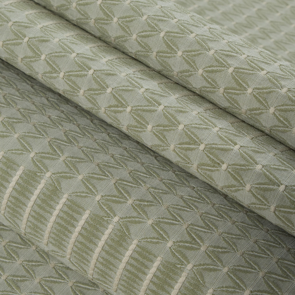 Whisper Green Textural Chevron Striped Woven Folded