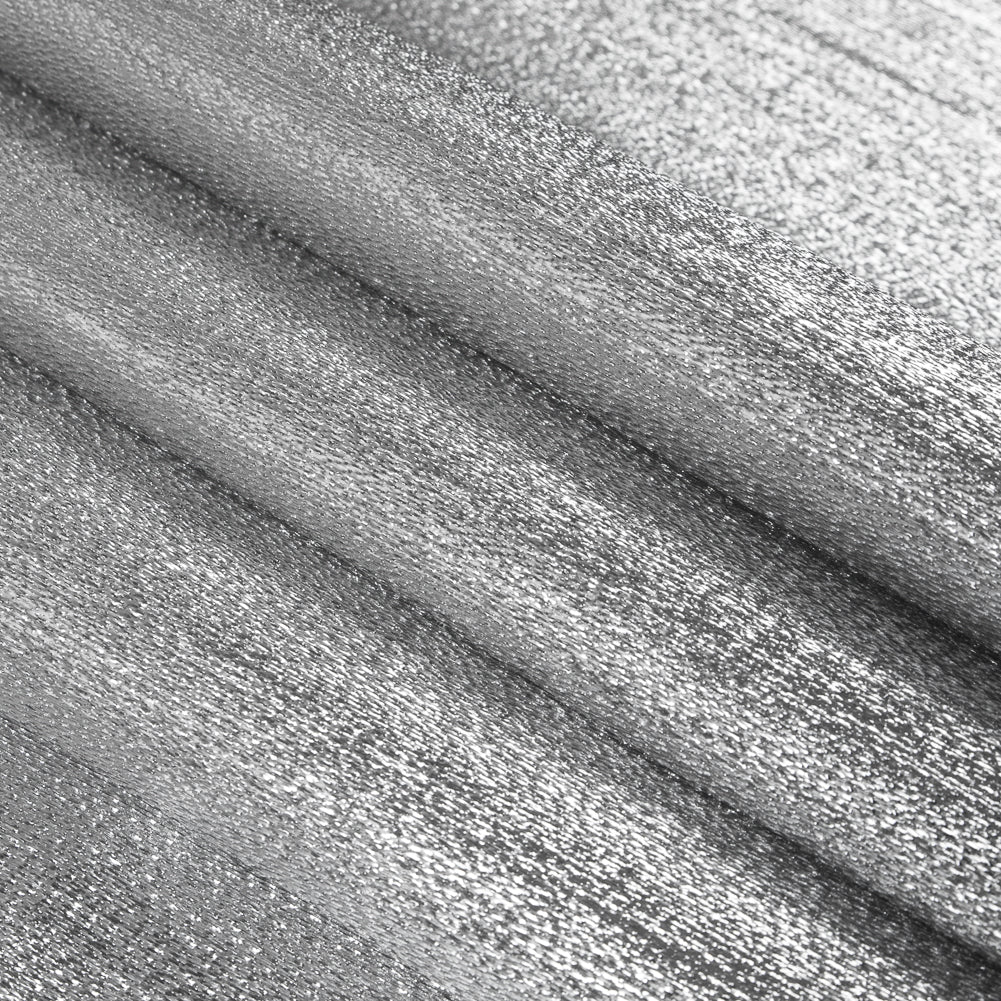 Metallic Silver Woven Lame - Detail