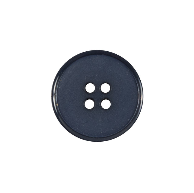 Plastic 4-Hole Button - 32L/20mm - Navy Blue Narrow Rim