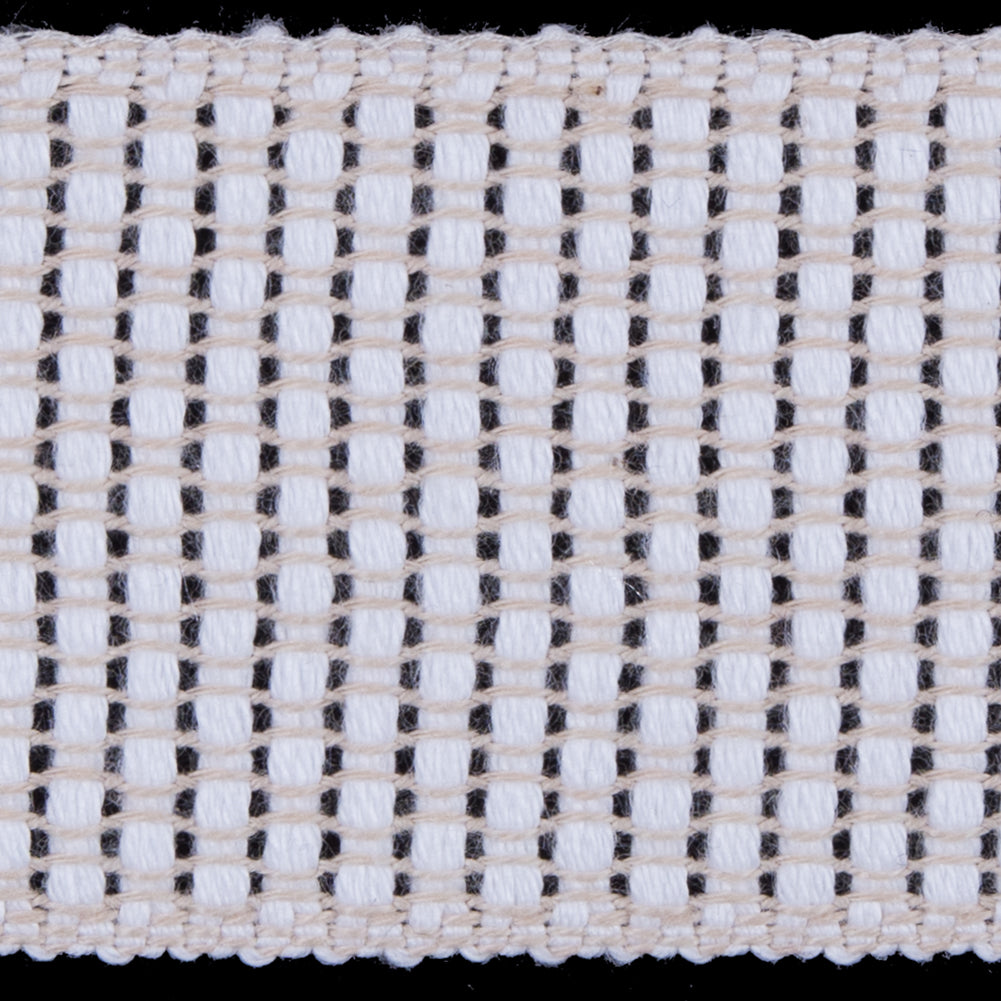 Beige and White Woven Trim - 1.5" Detail