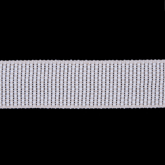 Beige and White Woven Trim - 1.5"