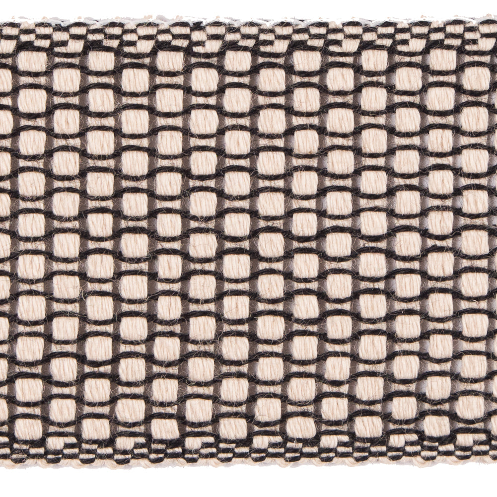 Beige and Black Woven Trim  - 1.5" Detail
