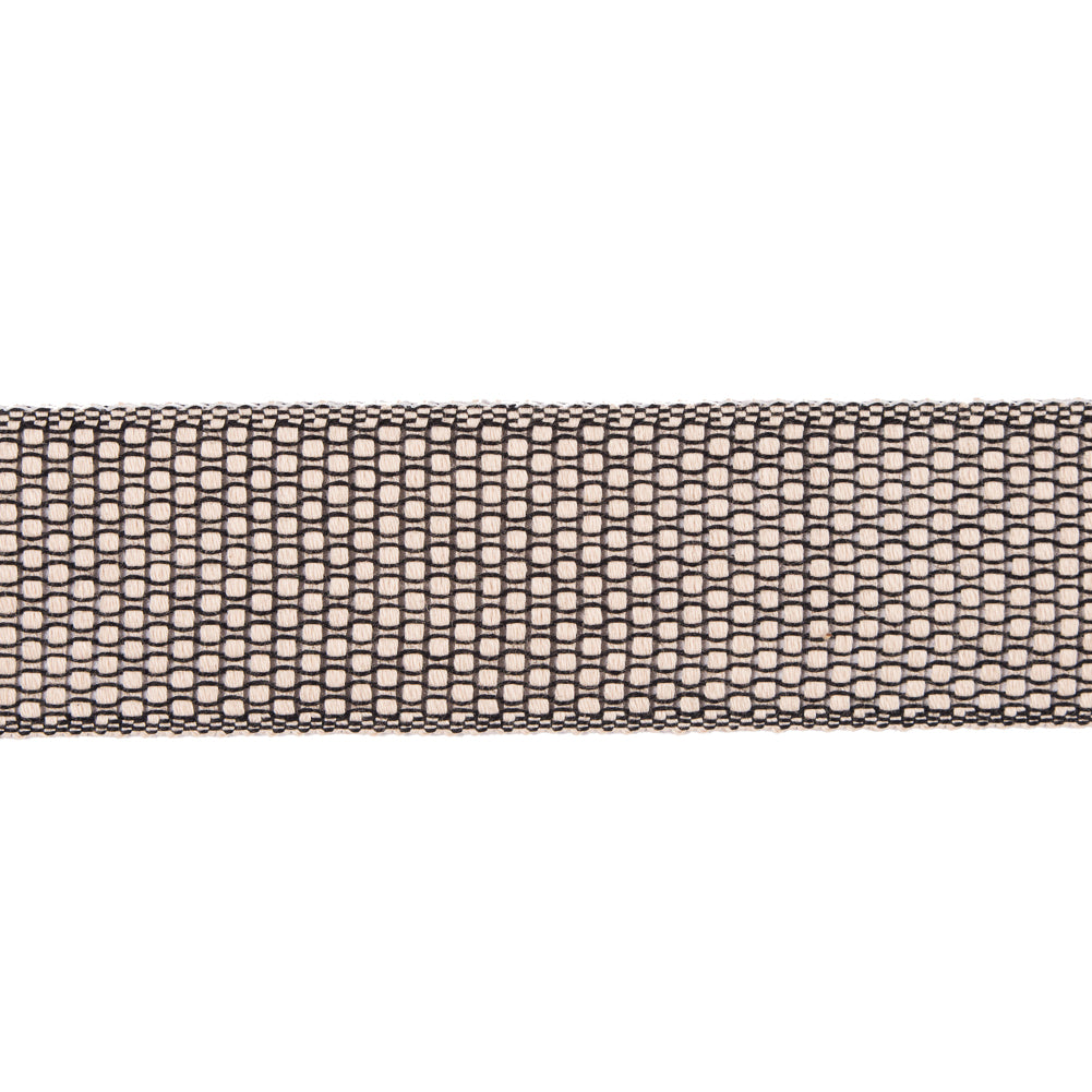 Beige and Black Woven Trim  - 1.5"