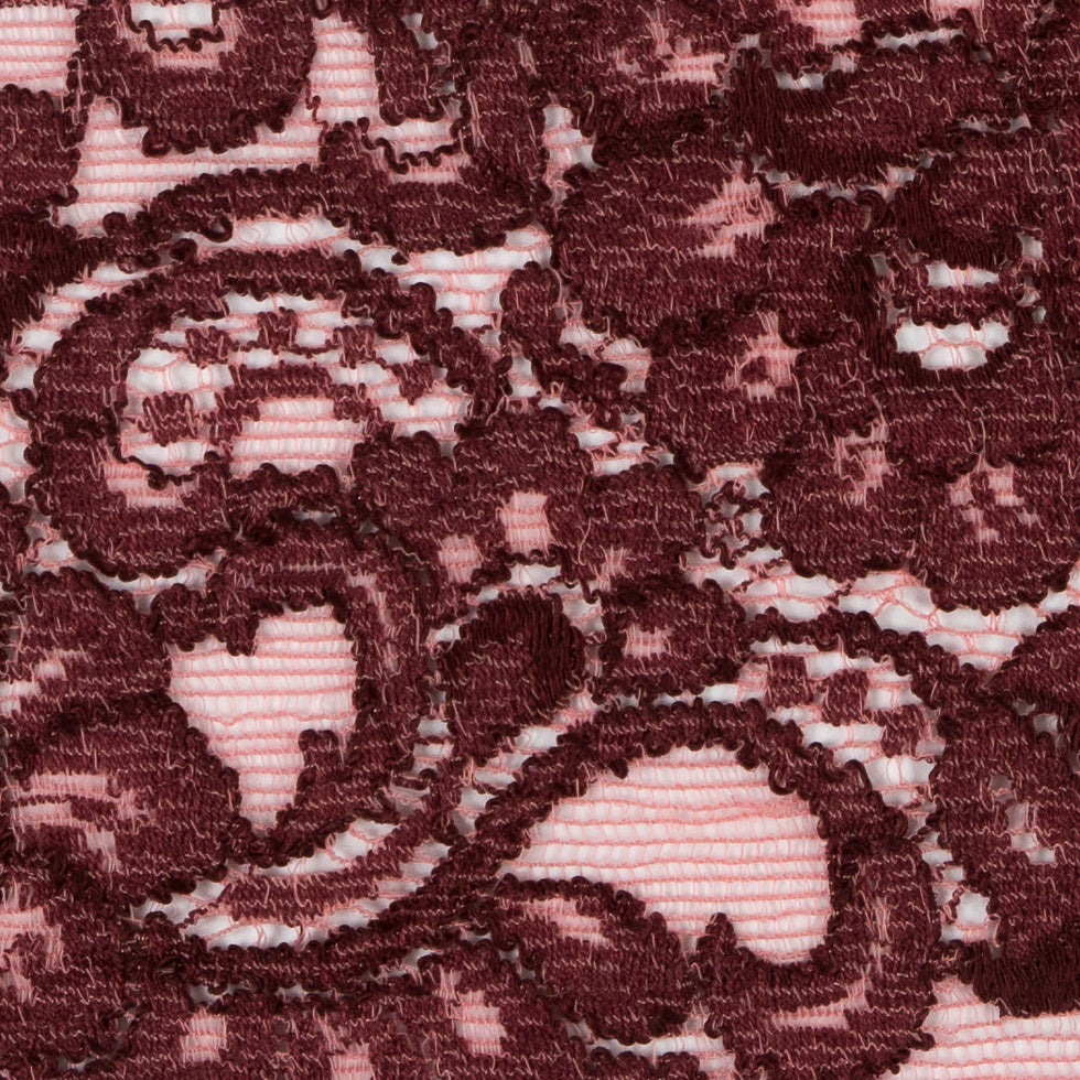 Deco Rose and Peony Stretch Lace Trimming - 3.5" Detail