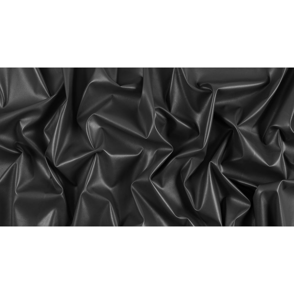 Black Stretch Faux Leather/Vinyl Folded