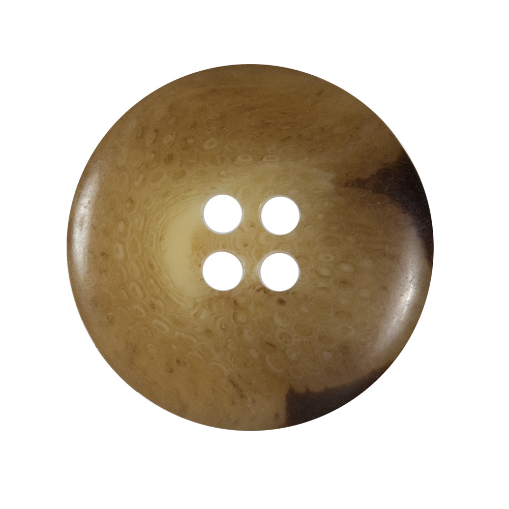 Beige and Brown Horn Button - 44L/28mm - Detail
