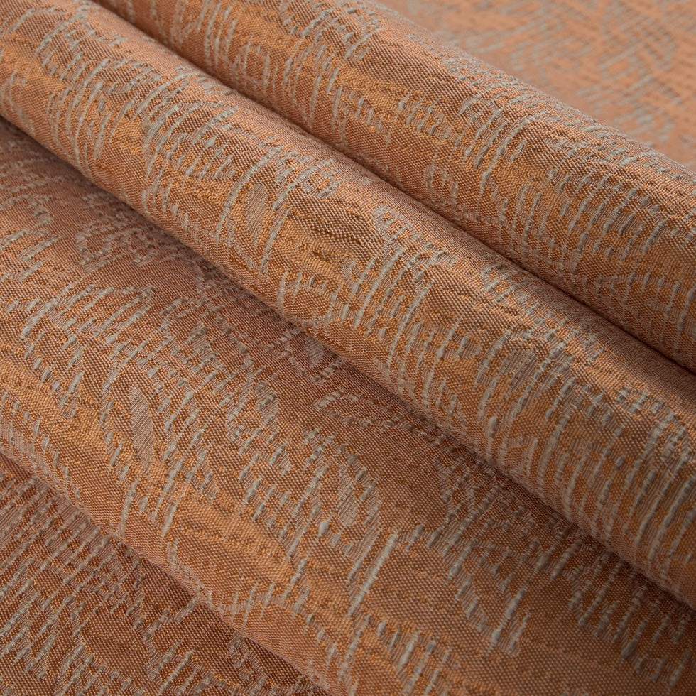 Muskmelon/Beached Sand Abstract Cotton Polyester Brocade Folded