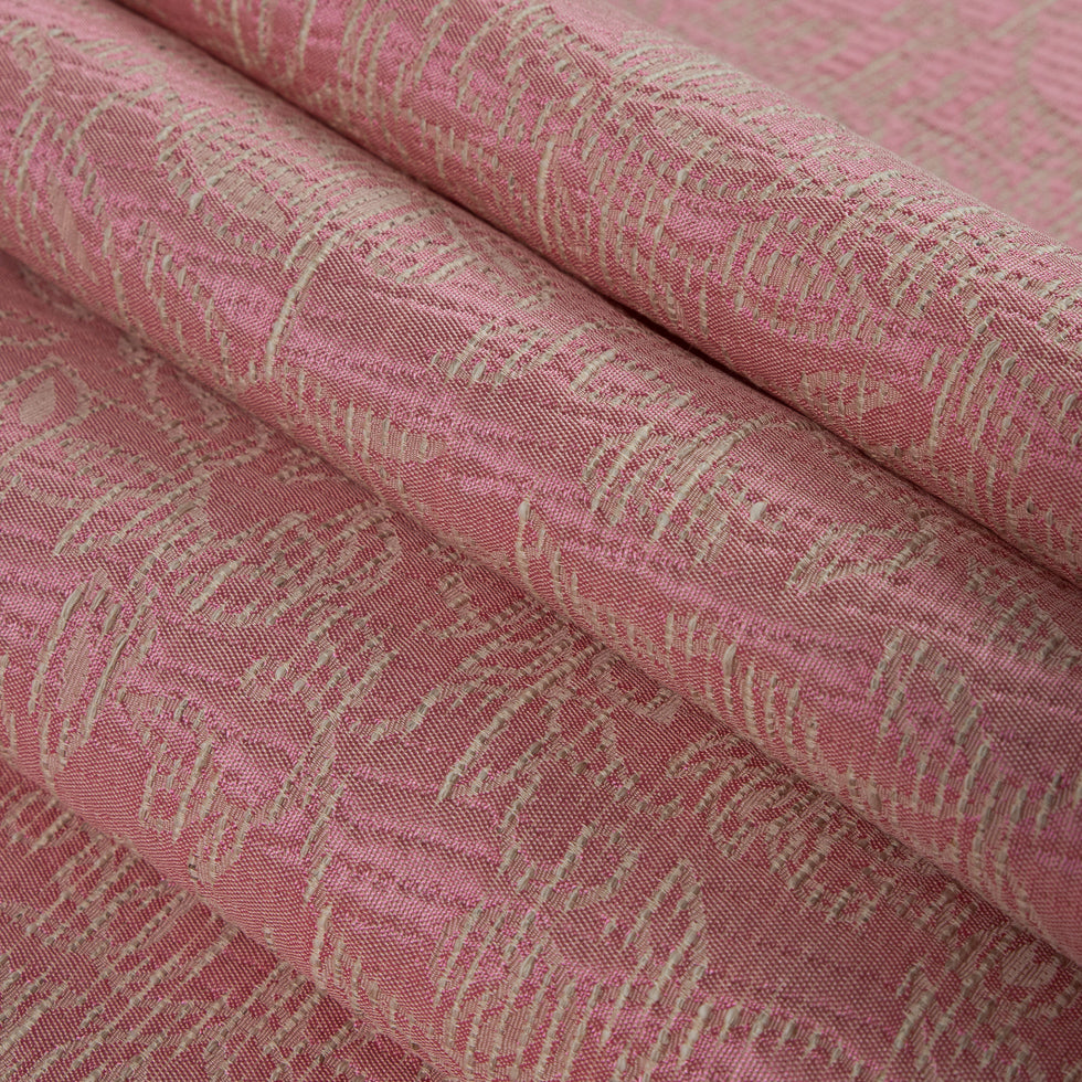 Confetti Pink/Cloud Cream Abstract Cotton Polyester Brocade Folded