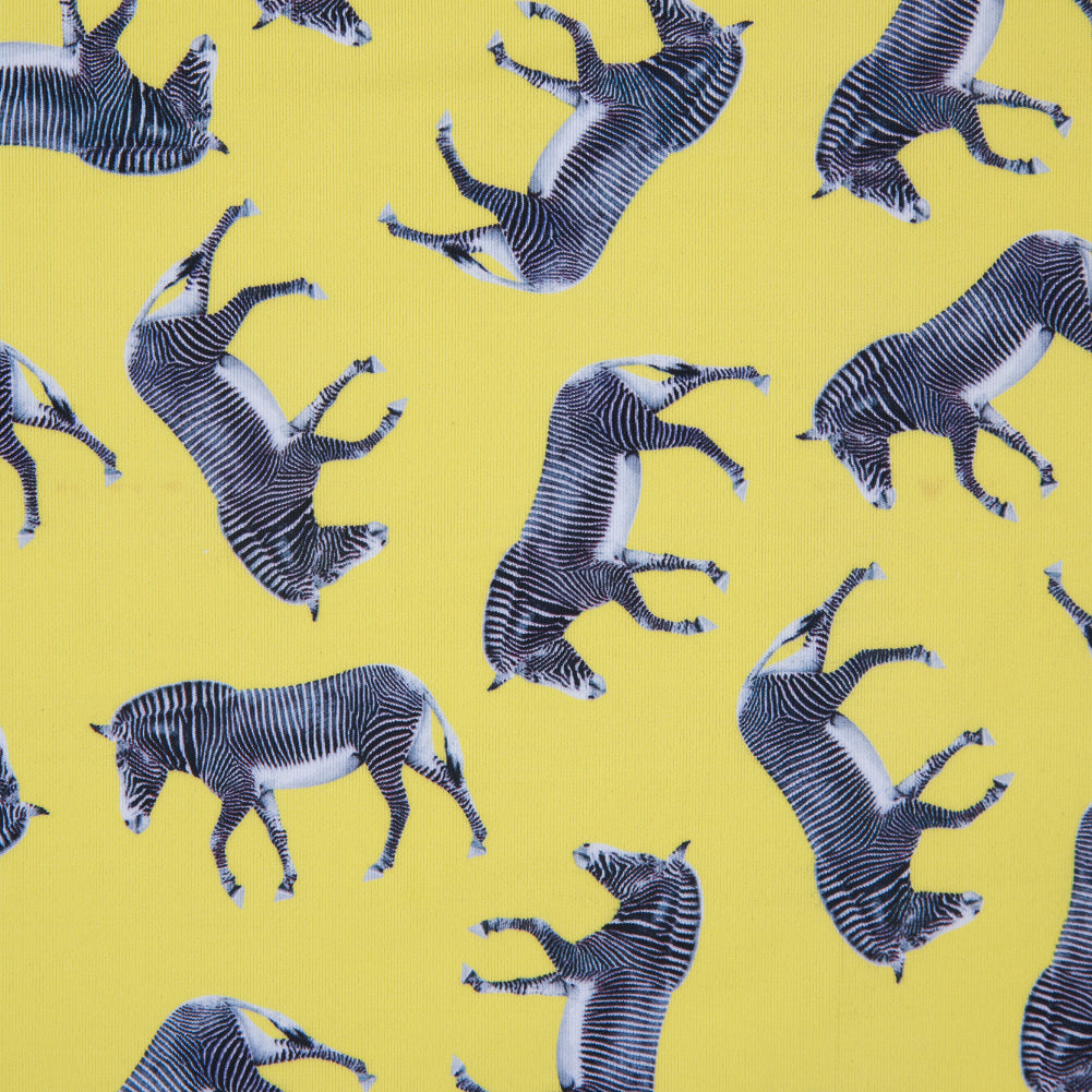 Compression Swimwear Tricot, UV Protective with Aloe Vera Microcapsules - Yellow Zebras - Caye Collection
