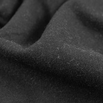 Black Wiry Wool Blend Coating Detail
