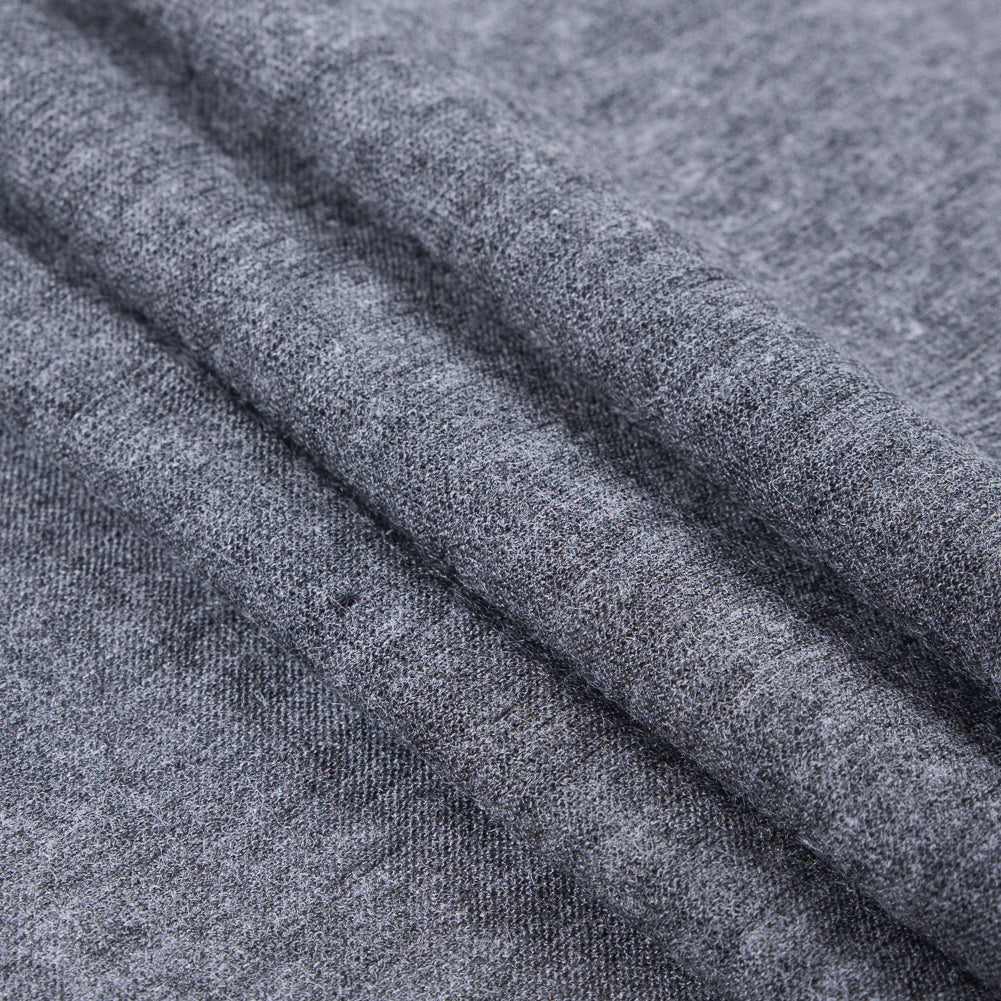 Italian Heathered Gray Tissue-Weight Polyester Jersey - Folded