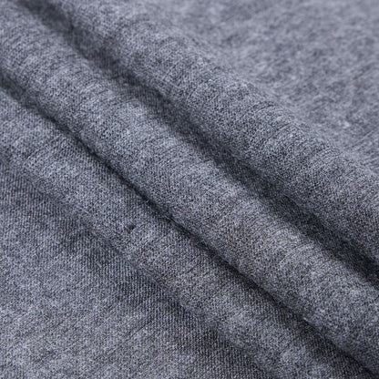 Italian Heathered Gray Tissue-Weight Polyester Jersey - Folded