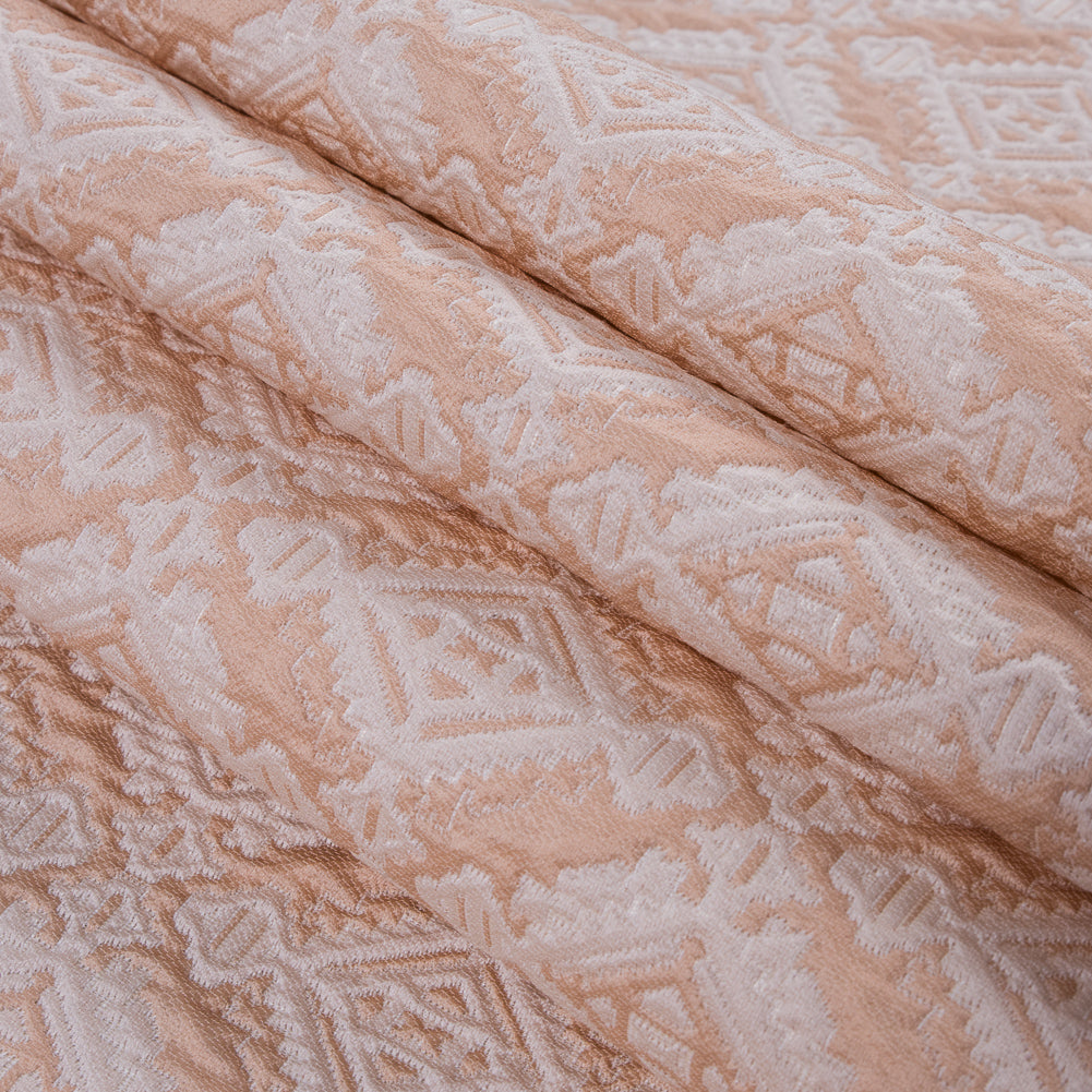 Apricot/Cream Geometric Brocade Folded