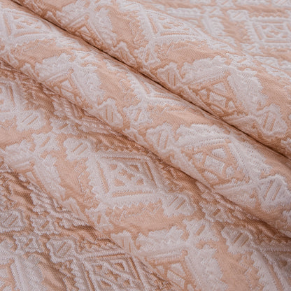 Apricot/Cream Geometric Brocade Folded