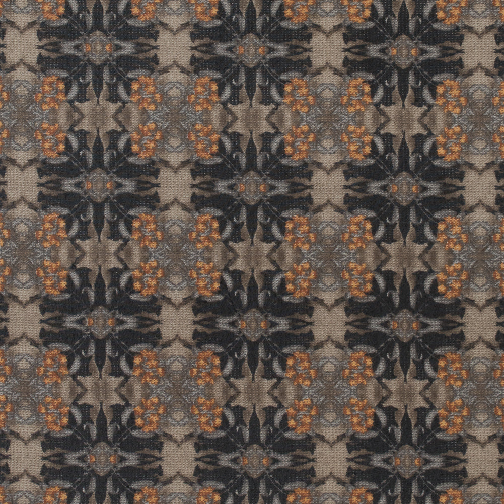Beige Kaleidoscopic Printed Polyester Chiffon