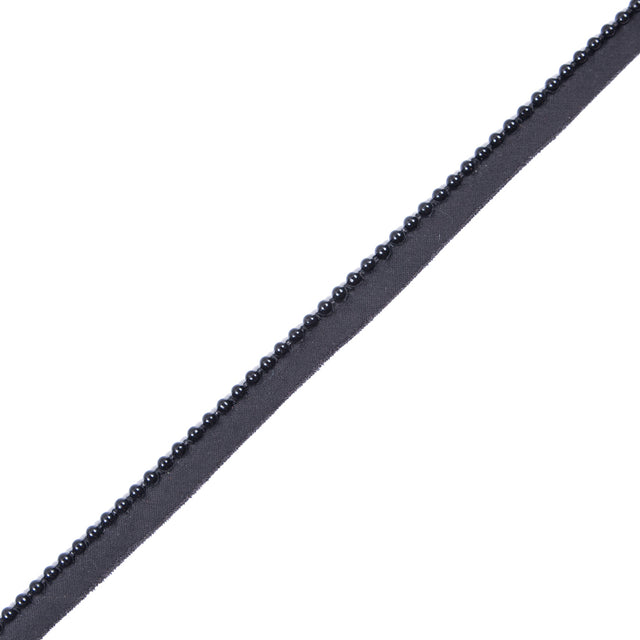 Black Beaded Trim with Lip - 1/2