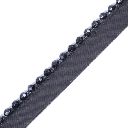 Black Beaded Trim with Lip - 1/2" Detail