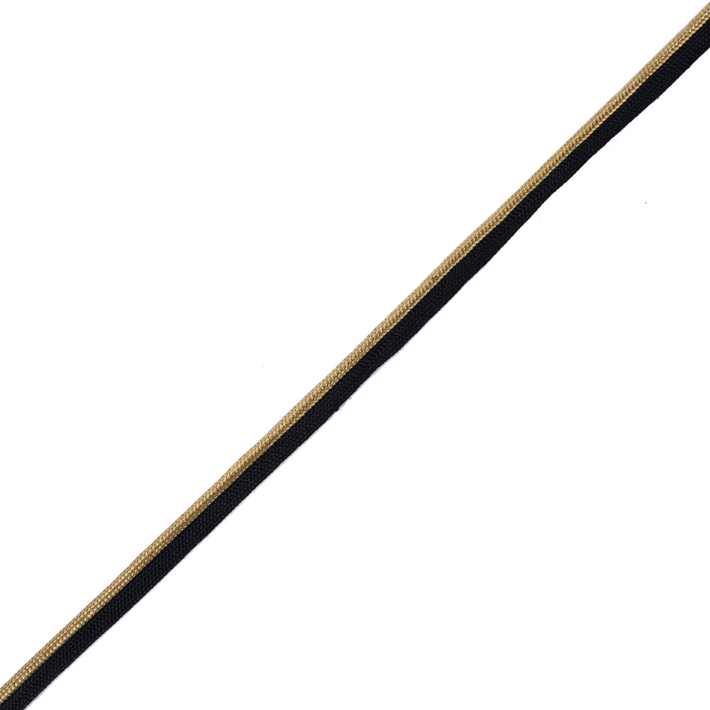 Gold Cord with Black Lip - 1/4