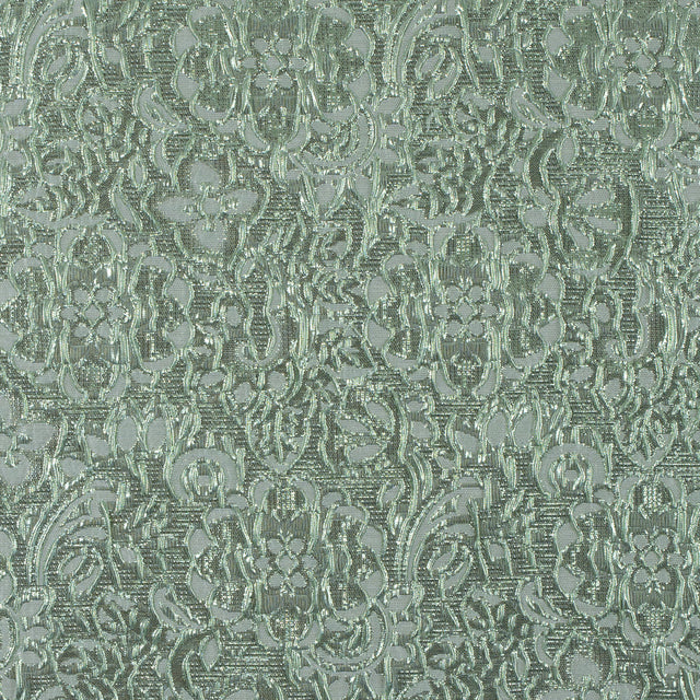 Mint Metallic Floral Brocade