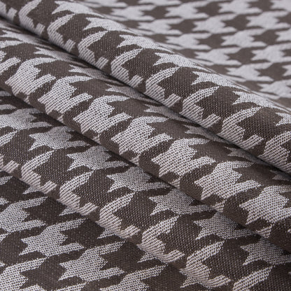Brown/Ivory Houndstooth Cotton Twill - Folded