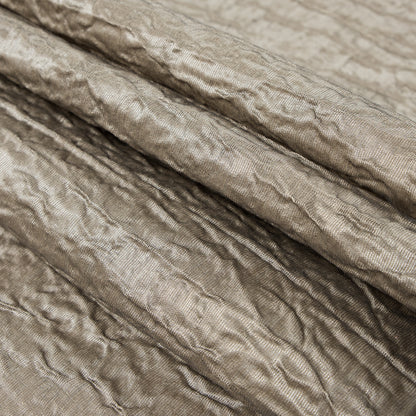 Oxford Tan Luminous Crinkled Brocade - Folded
