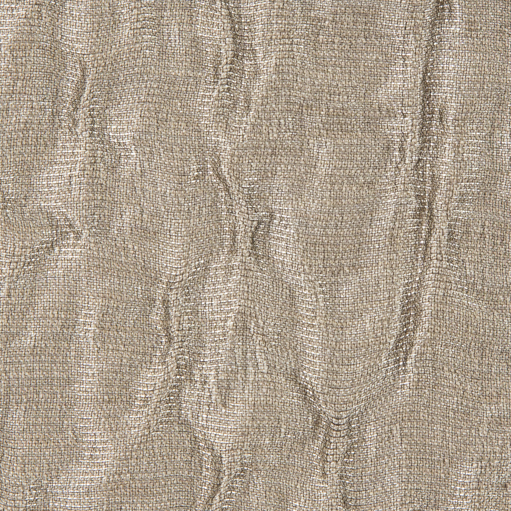 Oxford Tan Luminous Crinkled Brocade - Detail