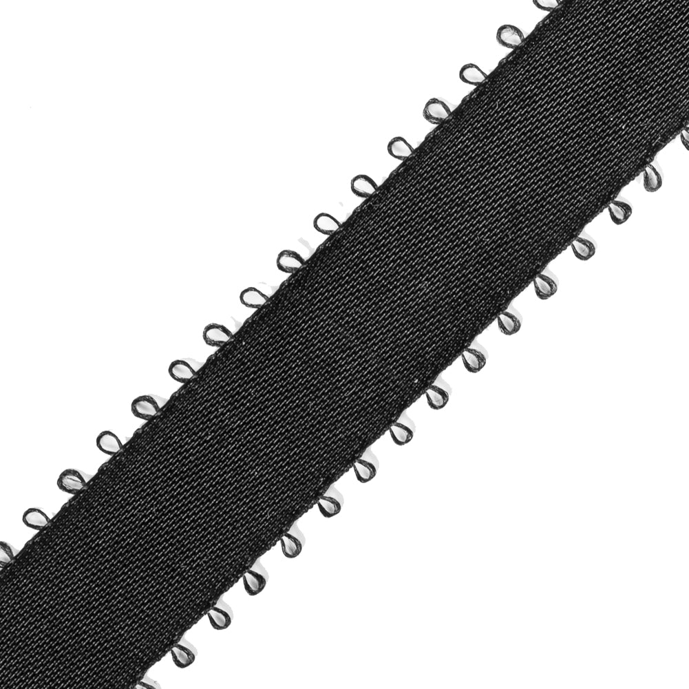 Black Feather Edged Satin Ribbon - 5/8 - Detail