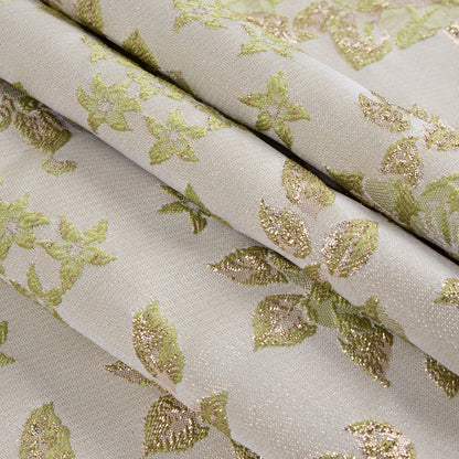 Metallic Gold/Green Floral Brocade Folded