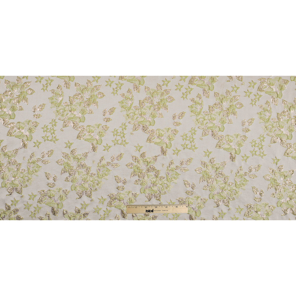 Metallic Gold/Green Floral Brocade Full